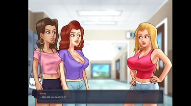 Two women explore mutual pleasure in an animated kitchen scene