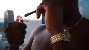 Hot chick seduces on balcony