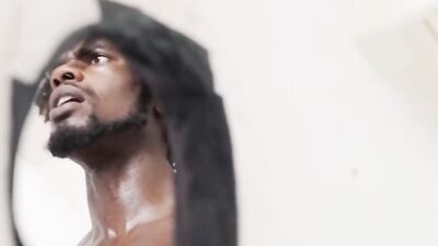 White stud chokes on a gloryhole BBC and takes a banging