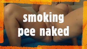 Naked smoking milf in small pool MOV