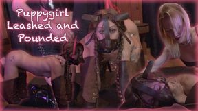 Femdom Fucks Puppygirl While She Sissygasms in Bondage Bitchsuit