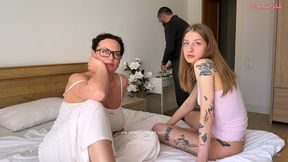 backstage! oksana katysheva s horny hubby films his wife & sasha paige in hot lesbian golden shower games