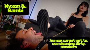 Nyxon & Bambi Human Doormat Put To Use Cleaning Dirty Sneakers 1080p