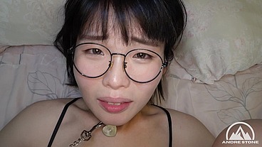 Adorable & Brand New Asian Femboy Xiaoyou Gets Leashed, Destroyed & Facialed By Huge Cock
