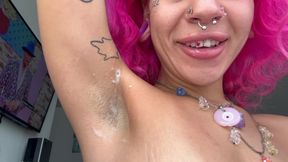 Armpit Fetish Sweaty Spitting on My Armpits Squirting Vibrator Ass Worship Spanking Winking Asshole