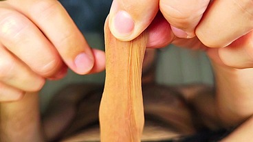 PULLING THE FORESKIN OF MY PENIS CLOSE-UP