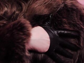 ASMR Headmistress: yiff coat fetish, clowly erotic movements and leather gloves close ups