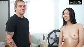 Mina Tran Gets Covered In Oil And Cum