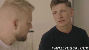 Taboo fuck session between hunky blond stepdad and his son