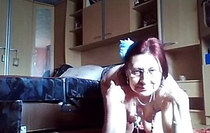 Kinky hairy granny enjoys peeing in the bucket