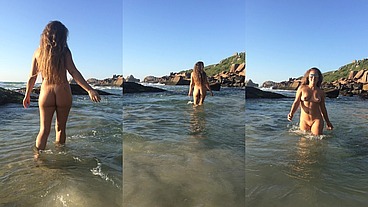 Praia de nudismo em Santa Catarina Brasil
