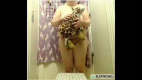 Chubby girl humping stuffy