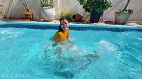 our poolside dare gets dirty – lesbian plugs and wet teasing