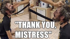 “Thank You For the Slaps!” - Subby Slave Boy Must Thanks Each Asian Goddess Mistress for Hitting Him & Pulling On His Leash - Bofetadas - 720p