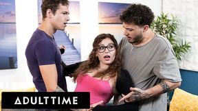 Teen Leana Lovings gets double-teamed by her BF and his friend