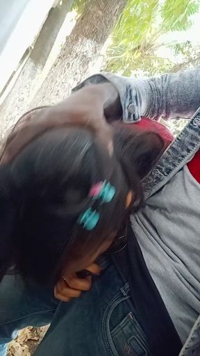 Real sex with girlfriend in garden