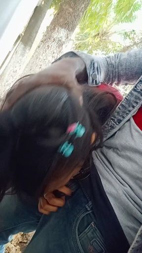 Real sex with girlfriend in garden