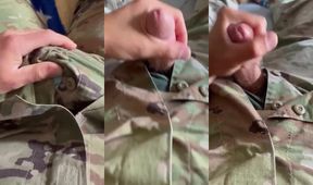 Hot soldier jerks off in army uniform euro solo cumshot compilation