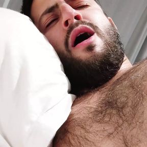 Loving boyfriend intimate moment POV - hairy chest handsome smile