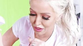 ”Tantalizing glam female turns into dirty meat sucking whore”