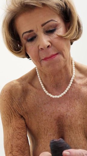 Blonde Granny Romana Cum in Mouth POV Interracial BBC Blowjob