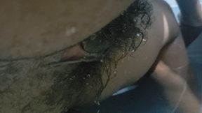 Hot Wife Big Pussy Standing Up On Water, Homemade Sex &amp; Hairy Pussy Close up Carrying