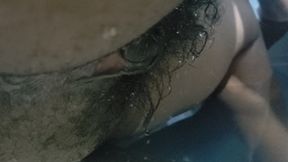 Hot Wife Big Pussy Standing Up On Water, Homemade Sex &amp; Hairy Pussy Close up Carrying