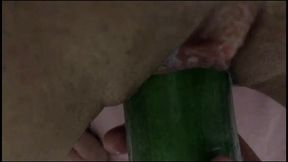 tight pussy gets stretched by big cucumber - latinos puercos