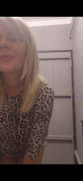Powerful moment from &quot;Cute blonde fingering her pussy in bar public bathroom&quot;