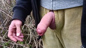 Outdoor Pissing Wearing Cords, Masturbating and Cumming in the Woods - Rockard Daddy