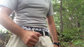 Jerking-off by the Water, at the Public Park, Sagging, American Eagle Boxers. Extended