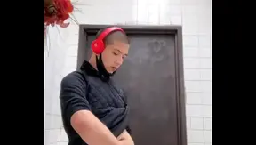 Quick Steamy Release: Dude JOLFS Wildly CUMS Hard in Public Restroom – 18+