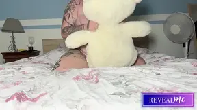 Curvy babe Teddy hump, dildo play, and pussy tease