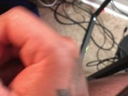 BUST HUGE LOAD WHILE WORKING