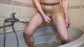 influence of wet gerbe pantyhose to a simple desire to take a shower