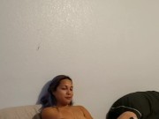 Husband records slut wife hard orgasm on live cam with another guy