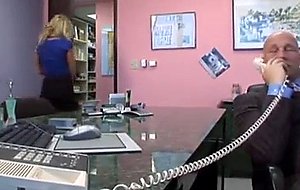 Young blonde sexy secretary getting it in the ass