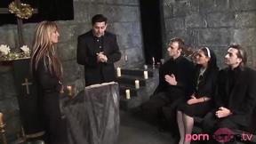 ”Nuns & stepmom reverend in chapel orgy”