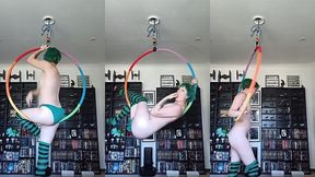 aerial hoop circus play finger fuck and panty dirty