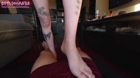 Horny Goth Redhead Teases Boyfriend Then Rides Him Hard On Floor - Sloppy Deepthroat, Reverse Cowgirl, Grool Covered Cock, Rough Missionary & Creampie