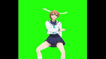 Shikanoko bailando un baile del Fortnite con pantalla verde