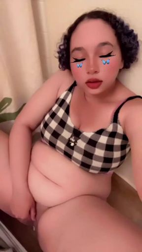 Egirl plays with her pussy