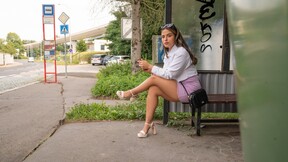 I picked up a sexy whore at the bus stop! - Ariana Van X