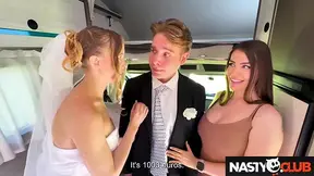 Nasty bride Polly Youngs cheats on her hubby with a huge dick in a bang van
