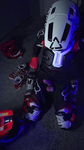 Horny Biker Plays with His Dick