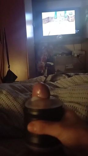 Vibrator on penis, makes me squirt hard and moan