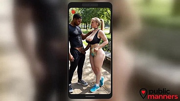 I saw this big-assed blonde on a run. It was too easy to arrange sex with her for money![AI]