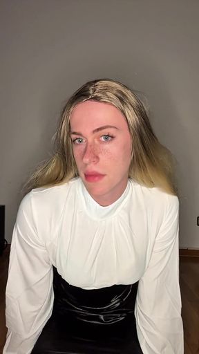 Skinny Blonde Femboy Riding Cock