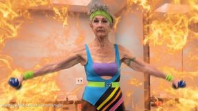 1980's exercise video in the hotel gym, then we adjourn to the hotel bedroom