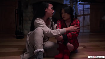 Im cozying up to my hard cock small tit shemale gf Kasey Kei